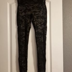 Spanx Women's Faux Leather Camo Leggings